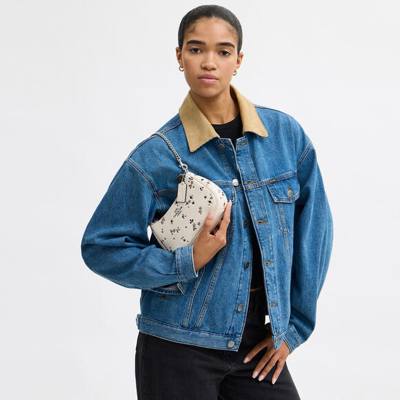 🩵Coach NWT Teri Mini Crossbody With Star Print/ Crossbody/Silver Chain Strap - Picture 3 of 8